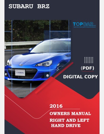 subaru brz 2016 owners manual rhd and lhd